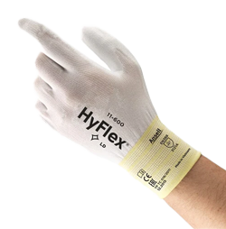 Ansell HyFlex™ 11-600W White Nylon Gloves with Polyurethane Coating