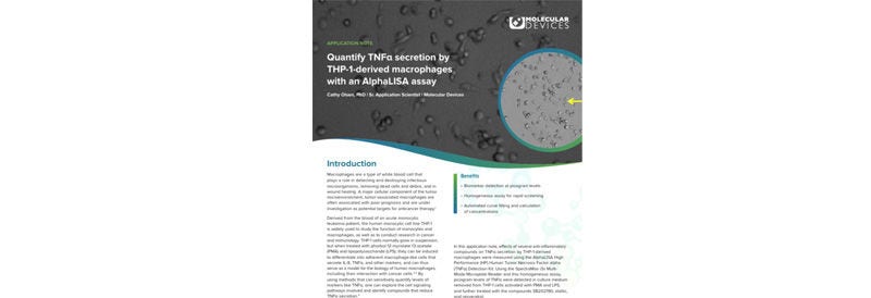 Quantify TNFα Secretion by THP-1 Derived Macrophages with AlphaLISA Assay