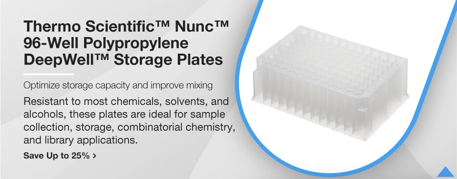 Thermo Scientific&trade; Nunc&trade; 96-Well Polypropylene DeepWell&trade; Storage Plates