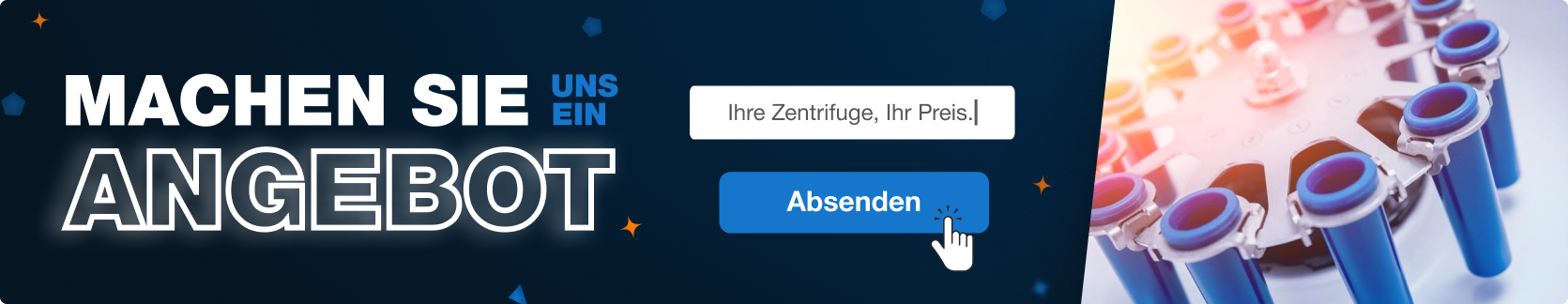 Machen Sie uns ein Angebot Promo-Banner