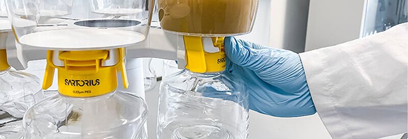 Ernte und Klärung von lentiviralen Vektoren im Labormaßstab mit Sartoclear Dynamics Lab-Filtrationssystemen